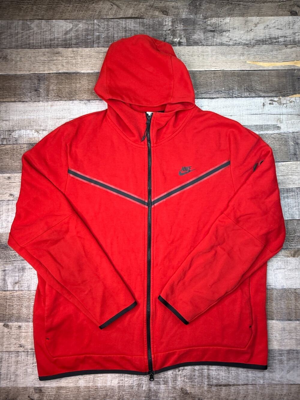 Nike Sportwear Tech Fleece FullZip Hoodie Jacket Red Mens XXL CU4489-657